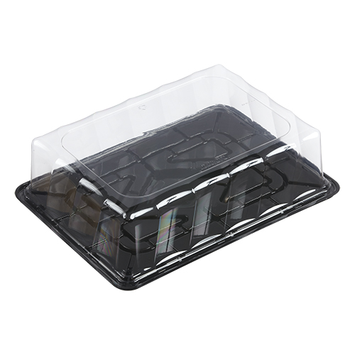 Polar Pak 5H138-4+1P-C 13 Clear PET Round 5 Compartment Catering Tray with  Lid - 50/Case